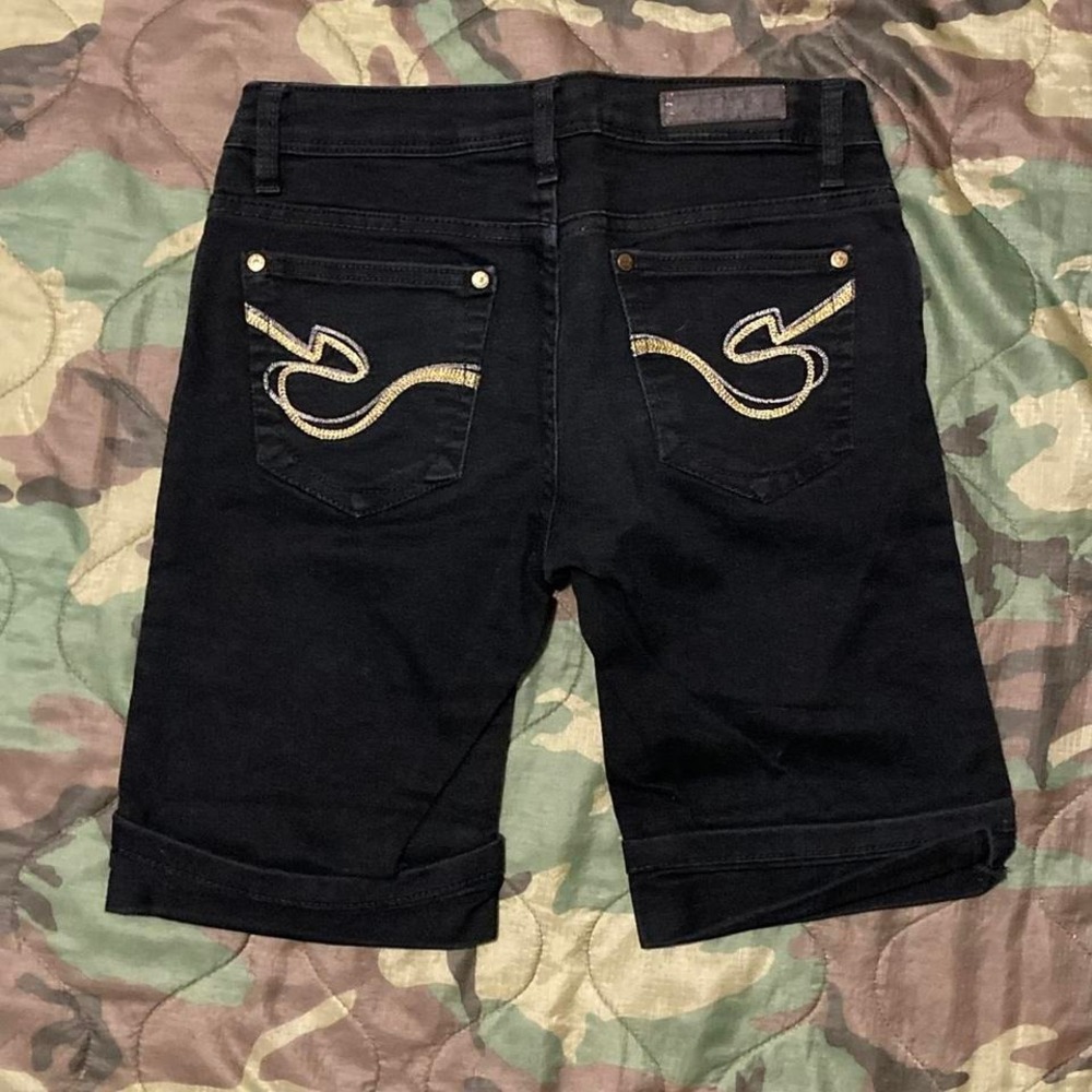 Southpole vtg y2k embroidered low‎ rise shorts roll up womens 28/9